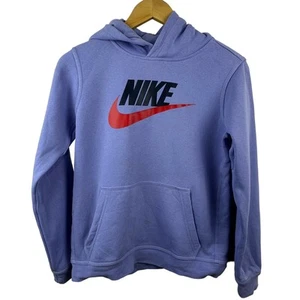 Nike Mens Fleece Hooded Sweatshirts Blue Long Sleeves Size XL  - Picture 1 of 12