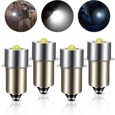 4Pcs P13.5S 3-12V LED Flashlight Bulbs Upgrade Work Lamps for Maglite Cell 3200K - Image 1 of 4