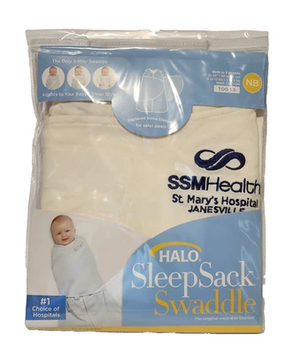 HALO Sleepsack 100% Cotton Swaddle Natural Newborn To 3 Months Monogrammed  - Image 1 of 4