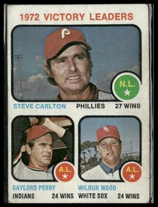 1973 Topps #66 1972 Victory Leaders (Carlton/Perry/Wood) LL - Bild 1 von 2