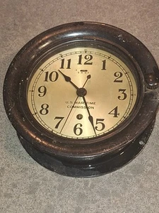 Seth Thomas U.S. Maritime Commission Ships Deck Clock Working Sweep Seconds WWII - Picture 1 of 9