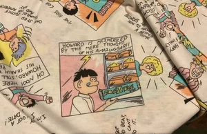 Vintage Fabric 1980s Comic Book Guy Name Howard Justice The USA Way See Photos  - Picture 1 of 9