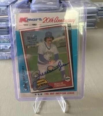 2015 Topps Archives MVP Series KMART Rollie Fingers Auto /38 Milwaukee Brewers - Image 1 of 2