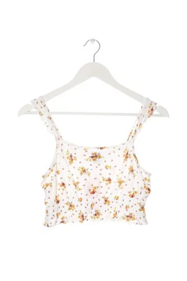 URBAN OUTFITTERS Top recortado Mujeres Top Talla EU 36 blanco-naranja claro - Imagen 1 de 4