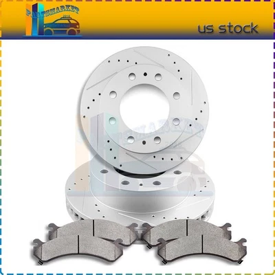 Front Brake Discs Rotors Ceramic Pads Kit For CHEVROLET SILVERADO GMC SIERRA Foto 1 de 4