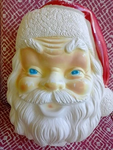 Vintage Blow Mold Santa Head Lights Up Empire Plastics USA Hangs Cord & Light - Picture 1 of 17