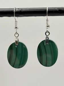 Malachit Edelstein 925 Sterling Silber Geschenke Ohrringe Schmuck leicht! - Bild 1 von 6