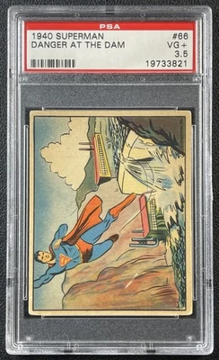 DANGER AT THE DAM PSA 3.5 1940 GUM INC. SUPERMAN (R145) #66 - Image 1 of 2