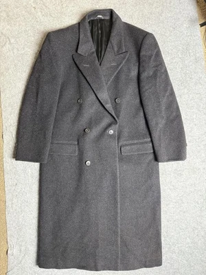 I. Magnin Overcoat Mens 48 Charcoal Double Breasted Wool Cashmere Made Italy - Image 1 of 4