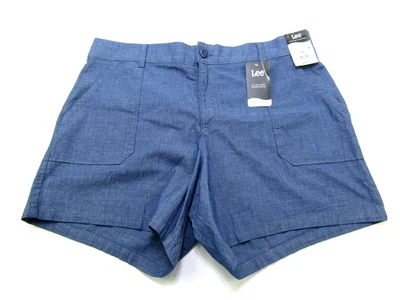 Lee 7" Short Mid Rise Womens 20W Chambray Utility Short Ultra Soft Waistband NWT - Image 1 of 4