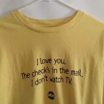 Camiseta ABC Vintage LIES 90s Tee XL 23x31" ANVIL Amarillo TV Promo Foto 1 de 4