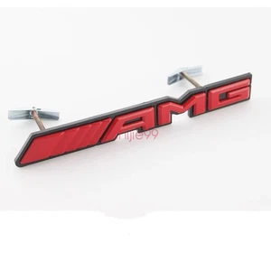 1XAMG Red Badge Front Bumper Grill Emblem for Mercedes Benz Class C63 W205 W212 - Picture 1 of 3