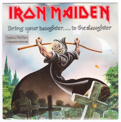 Iron Maiden – Bring Your Daughter... To The Slaughter Etched Vinyl 7" Gloss PS - Image 1 of 2