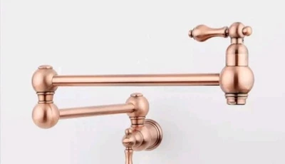 Relleno de olla montado en la pared de doble mango Vivan Signature Hardware, cobre satinado Foto 1 de 4