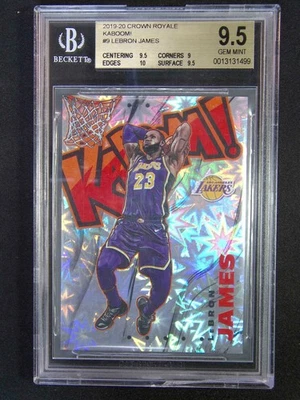 Estuche Kaboom 2019-20 Panini Crown Royale LeBron James #9 Hit SSP BGS 9,5 Foto 1 de 2