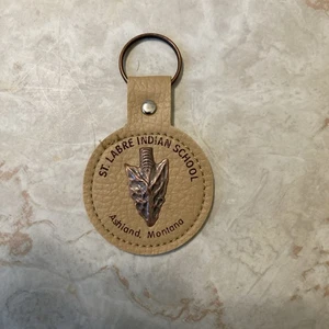 Schlüsselanhänger St. Lantern Indianerschule Ashland Montana Leder Copperhead  - Bild 1 von 4