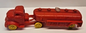Vintage Banner Red Hard Plastic 1949 Ford F-6 Cab Over Semi  Tanker  7" long - Picture 1 of 6