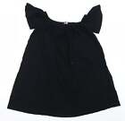 Asos Womens Black Cotton Blend Basic T-Shirt Size 8 Round Neck