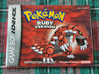 Pokemon Ruby Version - Nintendo Game Boy Advance - GBA - Authentic - Manual Only