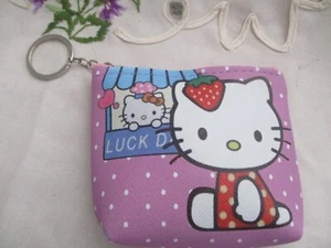 Hello Kitty  Coin Purses w/Key Ring 4in x 4.5in PU Leather (Lucky Day) - Picture 1 of 5
