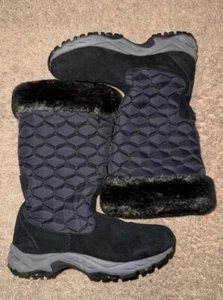 LL Bean Stiefel WM 8M gesteppt halbhoch Winter Schnee schwarz Kunstfell Zugkordel passend - Bild 1 von 5