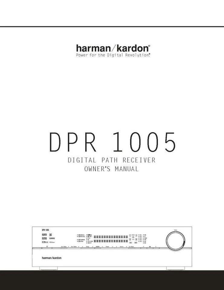 Manual del propietario del receptor Harman Kardon DPR-1005 Foto 1 de 1
