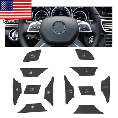 Borde botón volante negro para Mercedes Benz E300 E350 E400 2012-2016 Foto 1 de 4