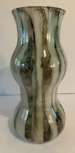 Drip Art Modern Abstract Reverse Paint Blown Glass Vase 11.5” Tall - Picture 1 of 8
