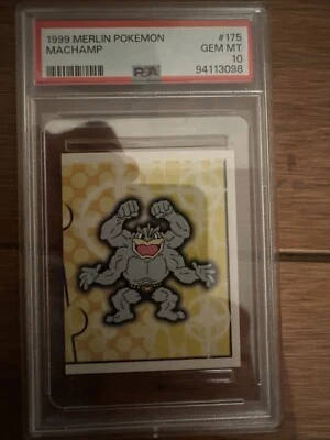 Machamp Pokemon Sticker #175 Merlin’s Series 1 Gem MINT Psa 10 1999. - Image 1 of 2
