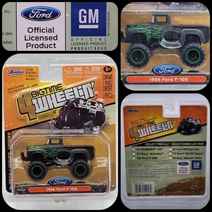 Jada WAVE 6 2012 BIG TIME 4WHEELIN' 1:64 1956 FORD F-100 #033 BLACK/ GREEN FLAME - Picture 1 of 12