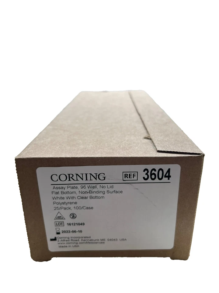 Corning 3604 96-well White/Clear Flat Bottom Microplate - 25 per bag - Image 1 of 1