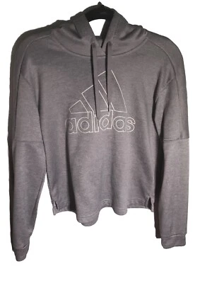 Adidas Climawarm Hoodie Women's Size M White Spell out Pouchless Lt Gray - Image 1 of 4