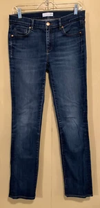 Loft Jeans blue Modern Straight denim regular stretch dark wash size 6 / 28 EUC - Picture 1 of 7