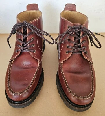 Botas de tornozelo de couro Orvis Chukka. Marrom. Moc Toe. Tamanho masculino 8. - Imagem 1 de 4