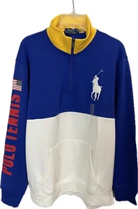 Polo Ralph Lauren Tennis Men's Sweatshirt Big Pony Embroidered Blue Size XL $168 - Picture 1 of 7