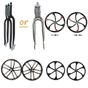 DONSP1986 26" Bike Spring Suspension Fork , 1" Threaded & Mag Wheelset/ Rim Set - Picture 1 of 23