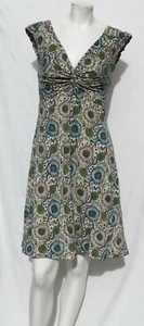 GYPSY CHIC Floral Print Stretch Viscose Knit Twist Front Empire Dress US S M EUC - Picture 1 of 6
