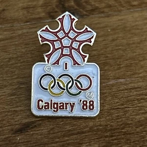 Vintage Olympic PIn - Calgary 1988 Official Logo - Stamped Pin - Picture 1 of 2