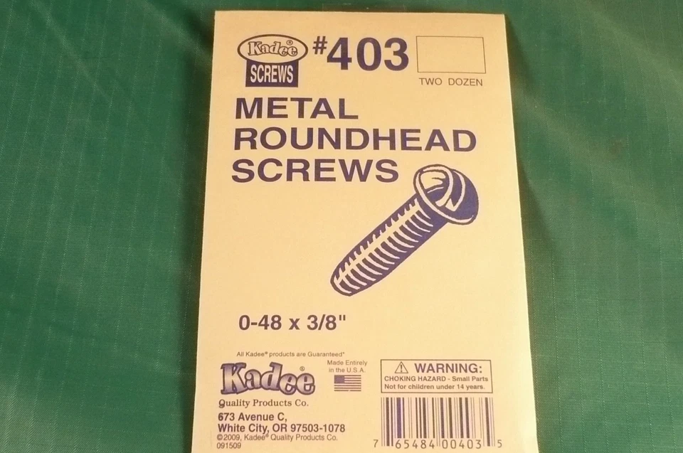 Kadee #403 Metal Roundhead Screws, 0-48 x 3/8" - Image 1 of 1