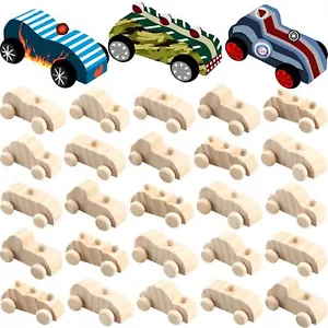 30 Pcs Wooden DIY Car Toys Unfinished Wooden Cars Painted Mini Wooden Craft C... - Picture 1 of 7