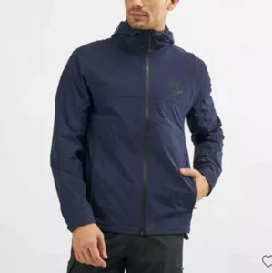 Timberland Men's Full-zip Waterproof Windproof Hooded Shell Jacket Navy - Picture 1 of 4