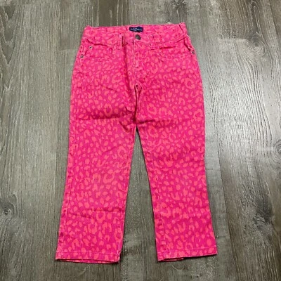 Jeans PLACE Niñas Ajustados Rosa Naranja Guepardo Cintura Ajustable Elastizados Talla 10 Foto 1 de 4