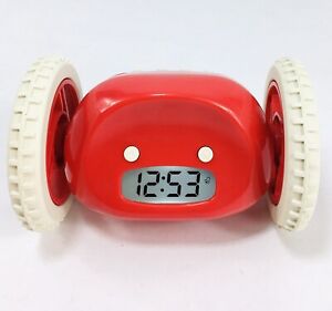 Clocky Original Runaway Alarm Clock on Wheels Red Extra Loud for Heavy Sleeper