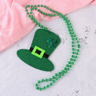 Saint Patrick's Day Bead Chain Shamrock Metallic Bead Necklace