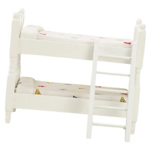 Doll House Furniture Miniature Bunk Bed Doll Houses Sleeping Bed Model Doll - Picture 1 of 12