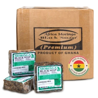 Jabón Negro MORINGA Herbal Vegano Orgánico Sin Refinar 100% Natural Anti Acné/Hongos Foto 1 de 4