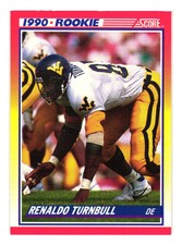 1990 Score Renaldo Turnbull #296 Rookie West Virginia Mountaineers   10007821