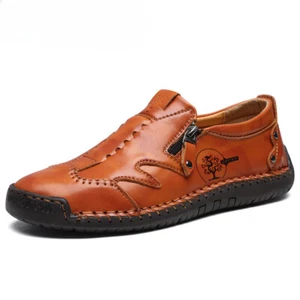 Men's Casual Flat Shoes Handmade Soft Leather Loafers Driving Moccasins Shoes - Picture 1 of 24