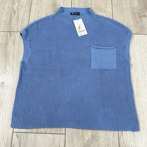 Neu mit Etikett hübscher Garten Pullover Damen L blau ärmellos  - Bild 1 von 12
