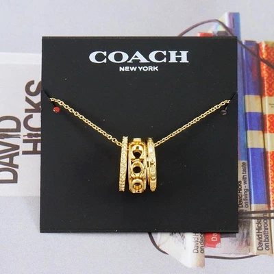 NWOT Coach Signature Metal Openworks Necklace Gold Tone - Image 1 of 4